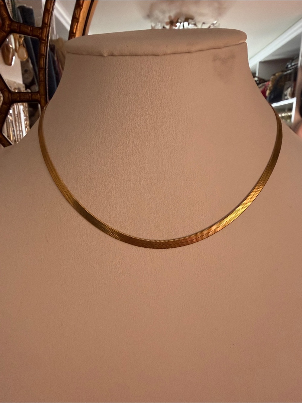 16" gold filled herringbone necklace